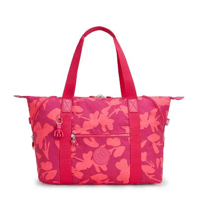 Bolsas De Deporte Kipling Art Medium Coral Flores | MXKi1721D