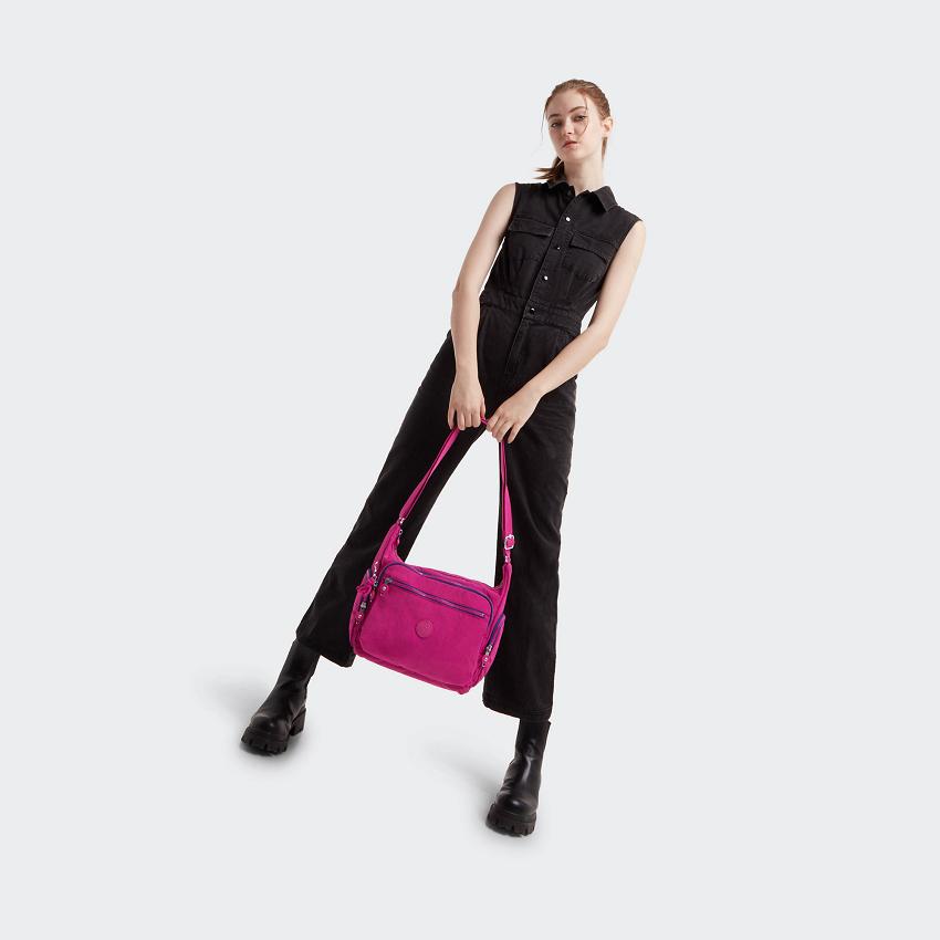 Bolsos Bandolera Kipling Gabbie Rosas Fucsia | MXKi1573A