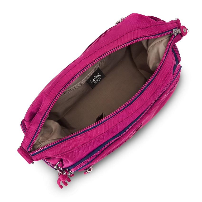 Bolsos De Hombro Kipling Gabbie Rosas Fucsia | MXKi1970S