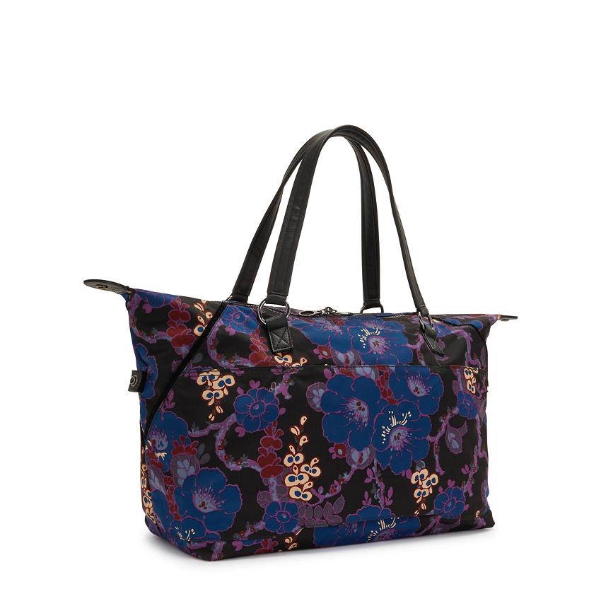 Bolsos De Viaje Kipling Art Medium Negros Flores | MXKi2016O