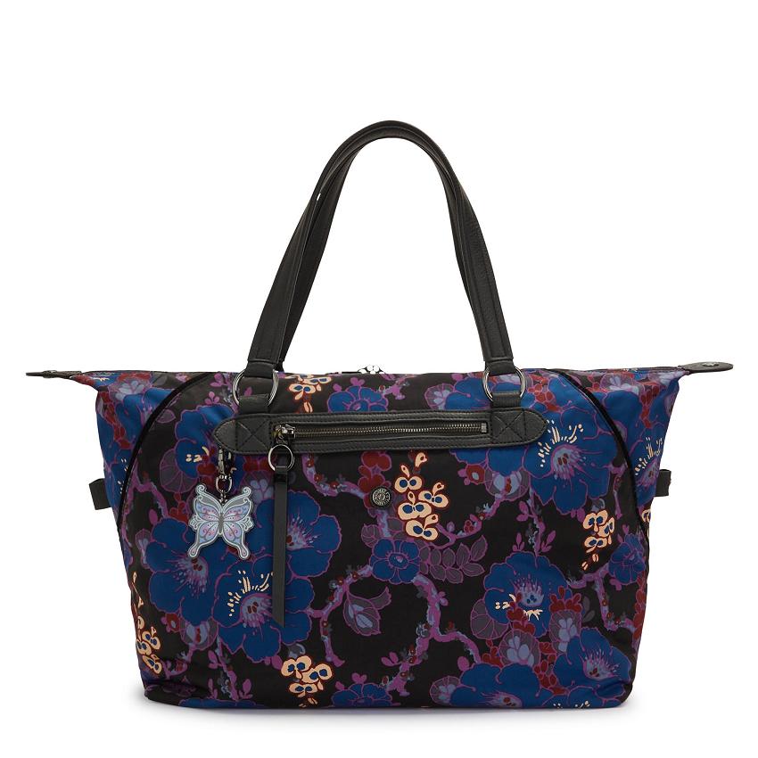 Bolsos De Viaje Kipling Art Medium Negros Flores | MXKi2016O