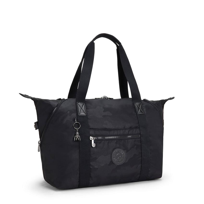 Bolsos Kipling Art Medium Negros Camuflados | MXKi1752O