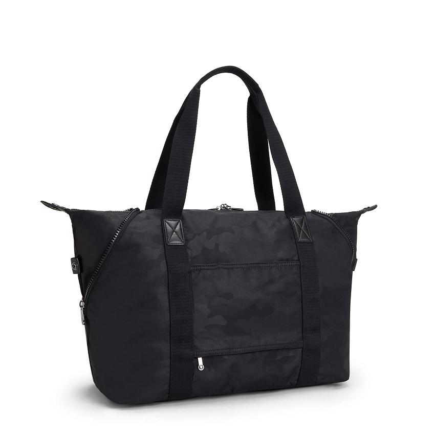 Bolsos Kipling Art Medium Negros Camuflados | MXKi1752O