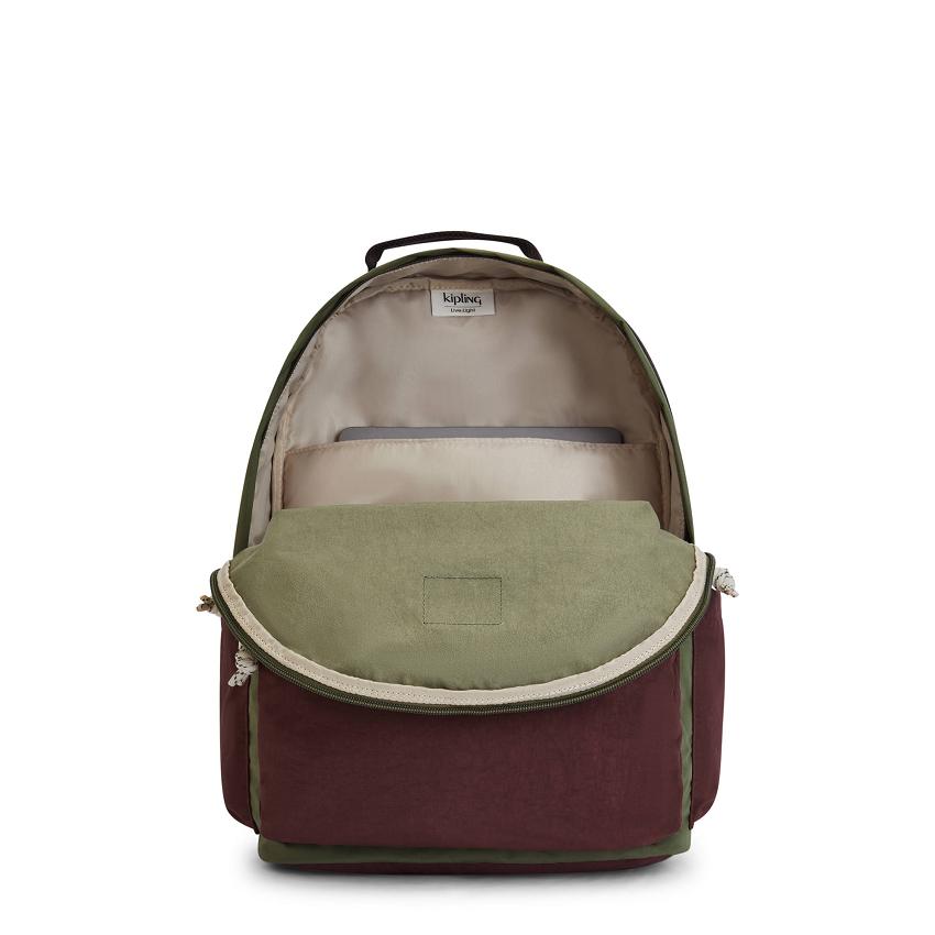 Mochila Para Laptop Kipling Damien Large Verde Oliva Vino | MXKi1329L