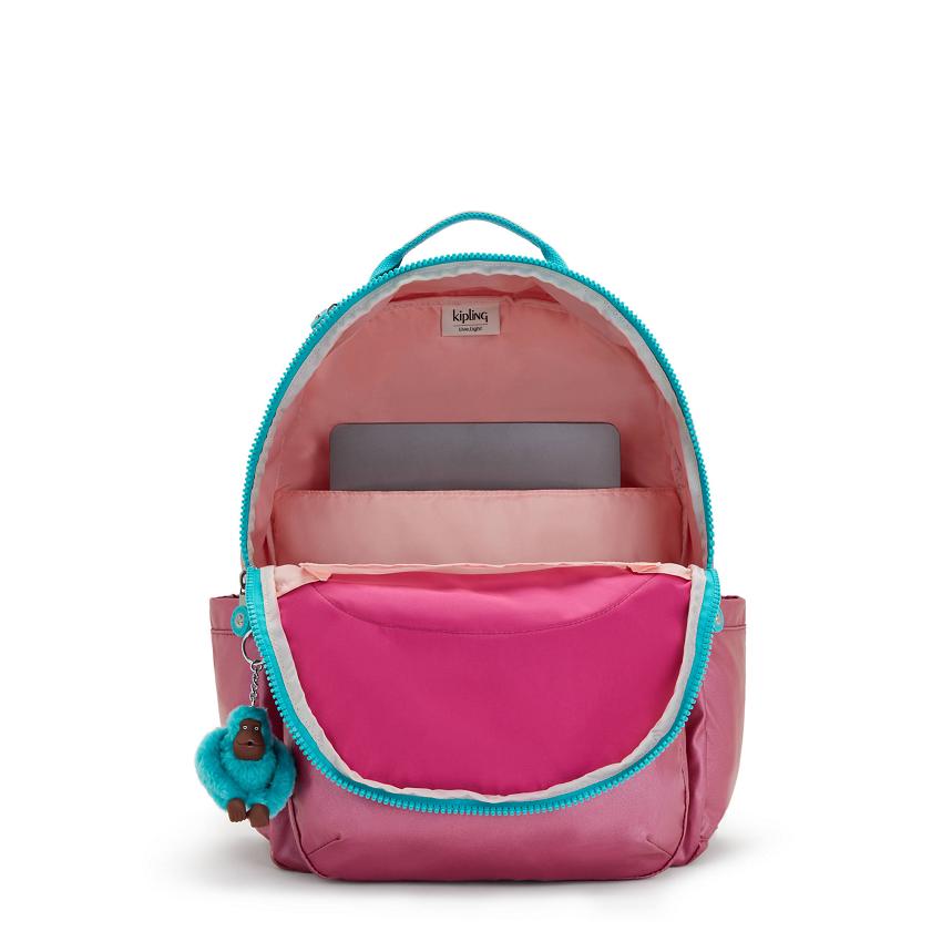 Mochila Para Laptop Kipling Seoul Large Rosas Metal | MXKi1342F