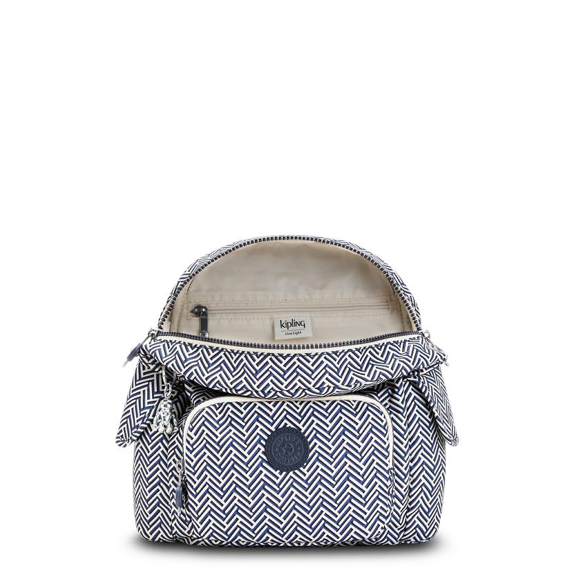 Mochilas Kipling City Pack Mini Azules Blancos | MXKi1214S