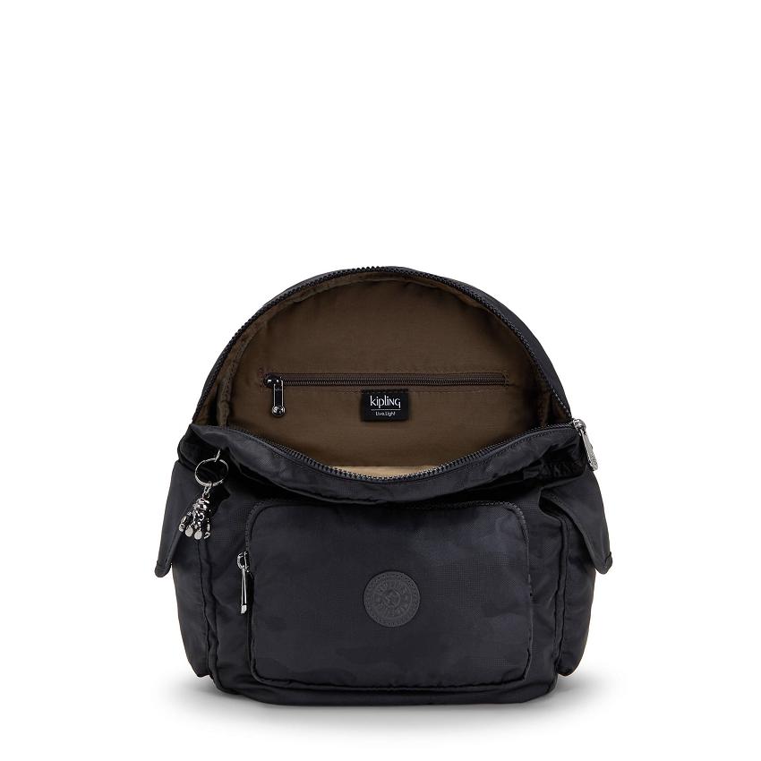 Mochilas Kipling City Pack Small Negros Camuflados | MXKi1222Z