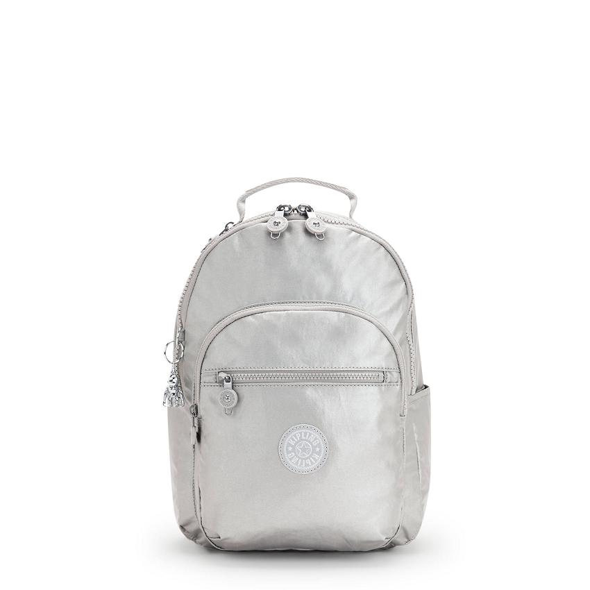 Mochilas Metalicas Kipling Seoul Small Plateados | MXKi1374G